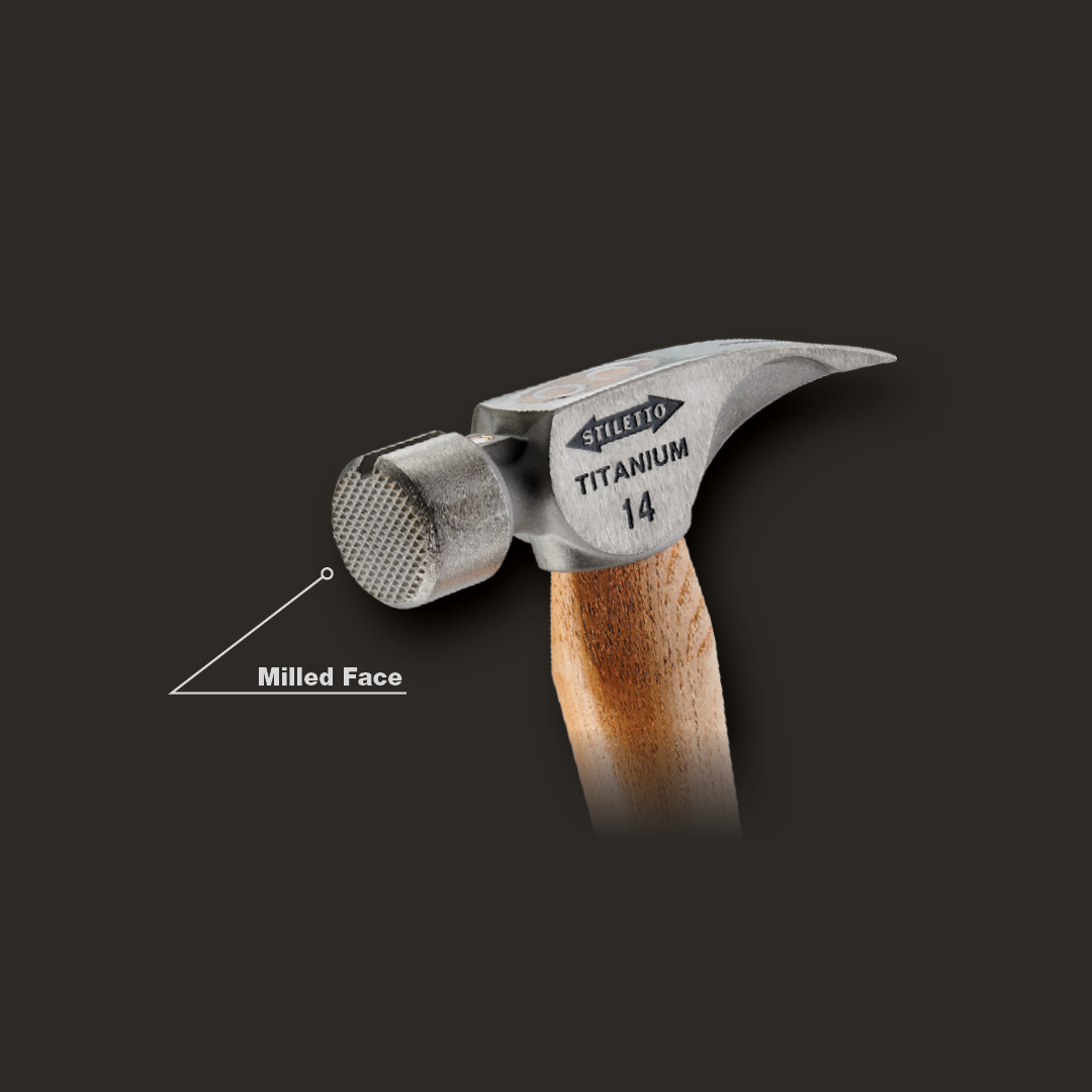 Stiletto TI14MC Titanium Hammer; Milled Face, 18″ Curved Hickory Handle –  JLA Supply – Sealant Specialists :: Seco Construction Supply :: John Latta  Associates, Inc